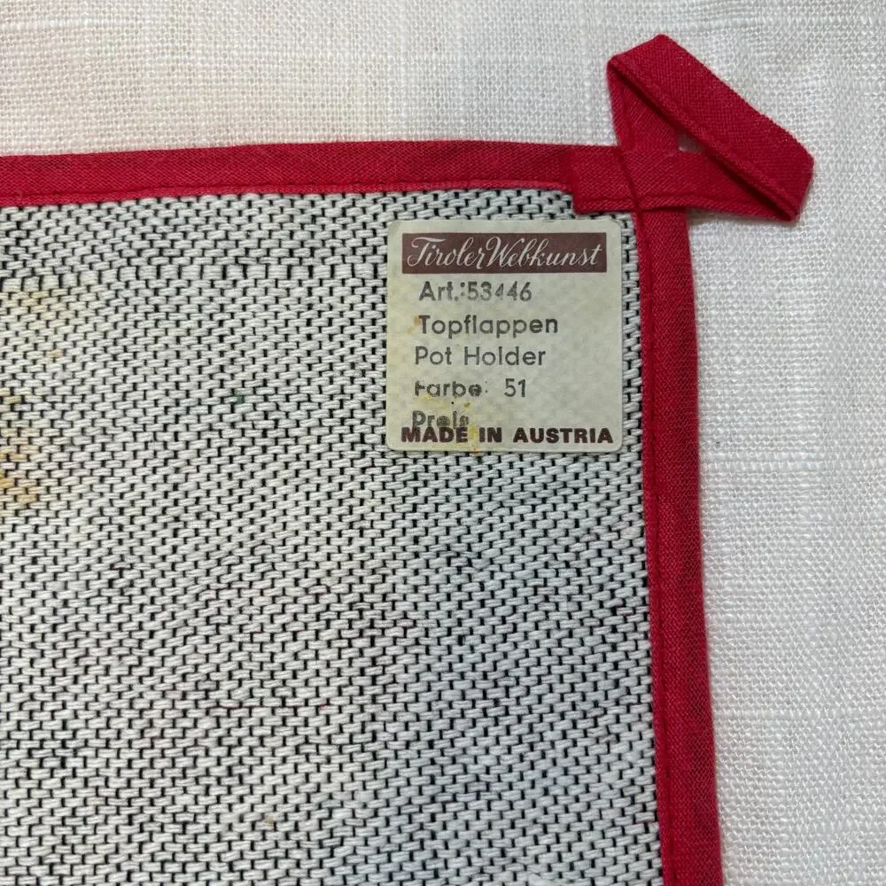 Vintage Tiroler Webkunst Pot Holders Set 3 Austria Tyrolean Folk Art Woven 53446